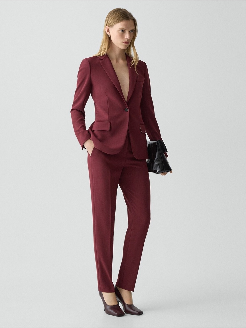 Theory Staple Blazer + Treeca Suit Paint in Admiral Crepe